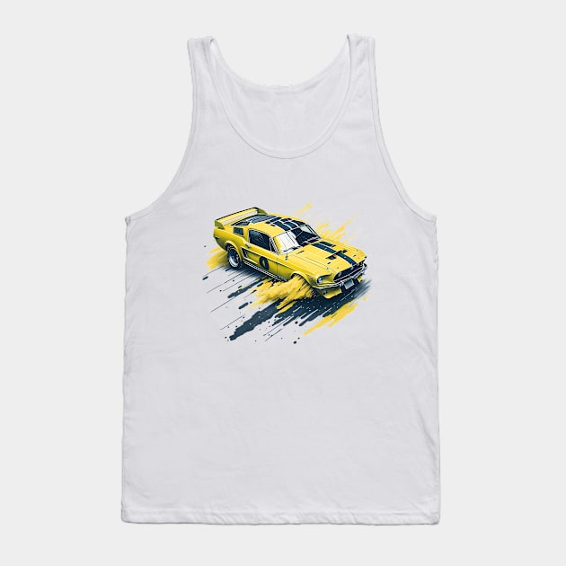 Yellow Mustang Tank Top by Fanbros_art